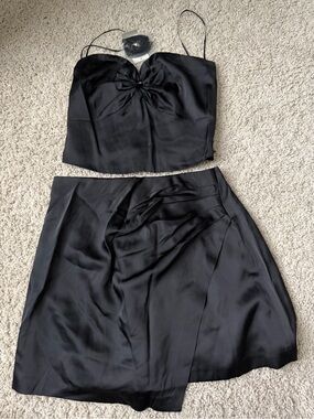 Abercrombie & Fitch Black Satin Mini Skirt
